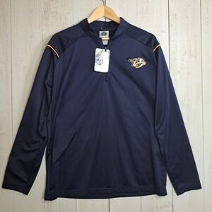 Retro Sport Nashville Predators NHL Men XL 1/4 Zip Performance Pullover Navy NWT